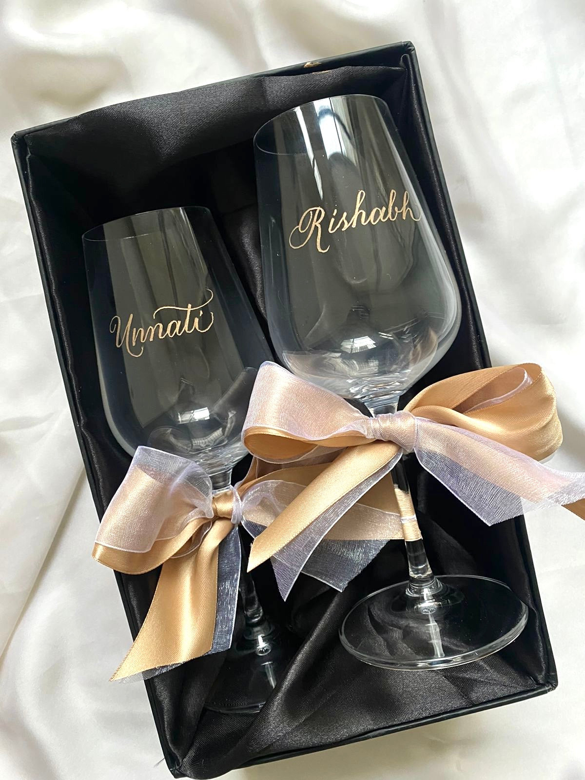 Personalised Engraved Champagne / Wine Glasses | Wedding, Anniversary Gift