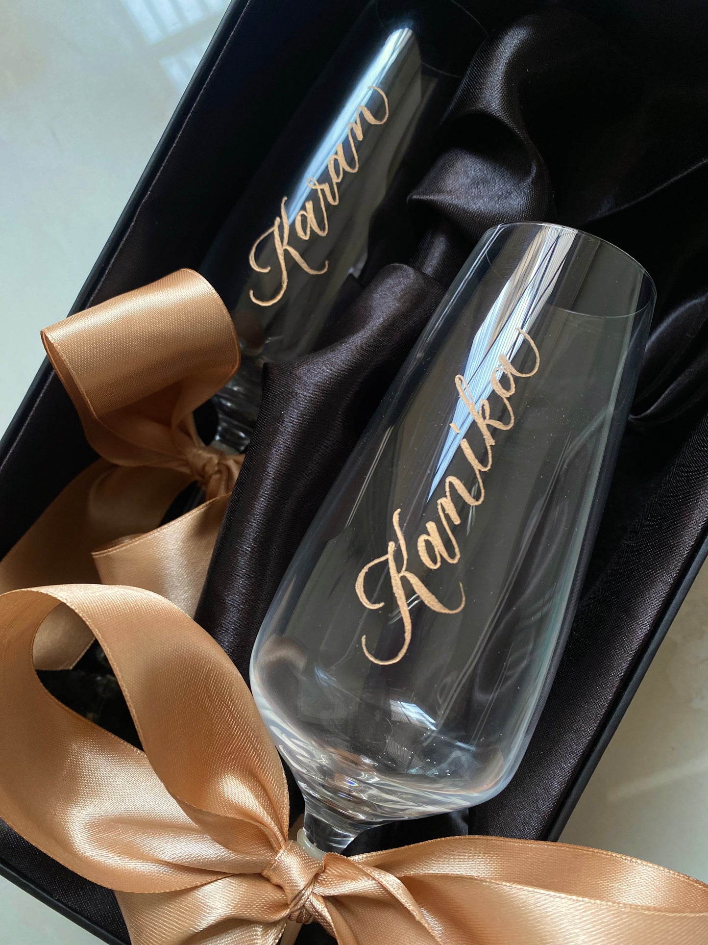 Engraved Champagne/ Wine Glasses