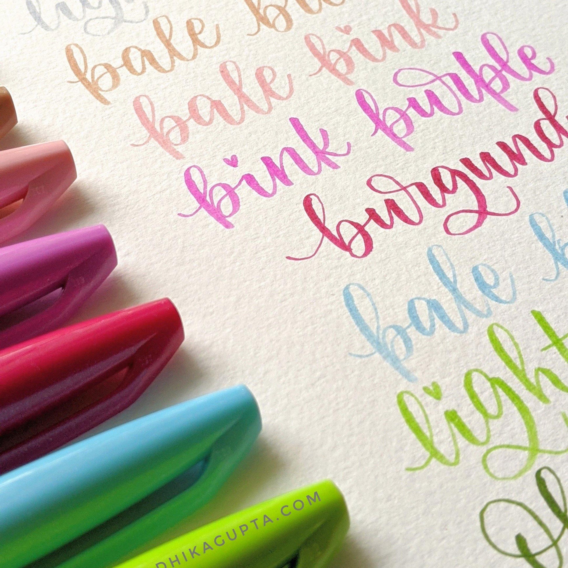 Pentel Brush Sign Pen - Set of 12 Pastels - Sadhika Gupta