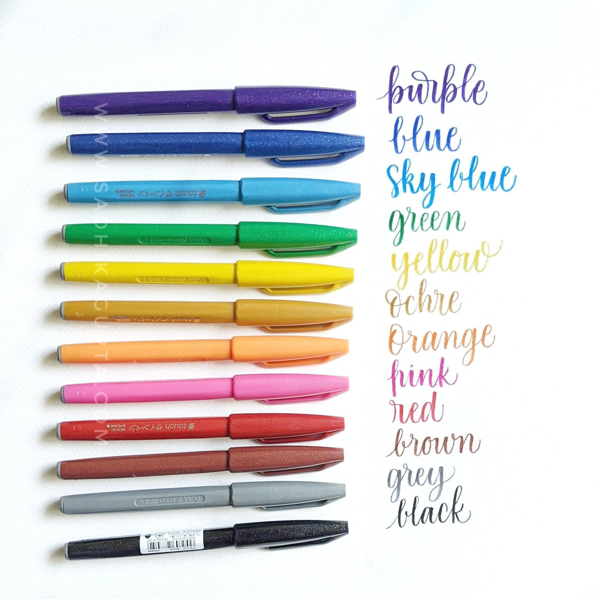 Pentel Original Set of 12 Brush Pens - Sadhika Gupta