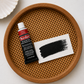 Rub 'n Buff Ebony Enameled Powder on a wooden tray with a white background