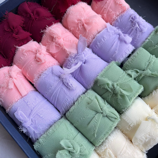 Chiffon Ribbons with frayed edges