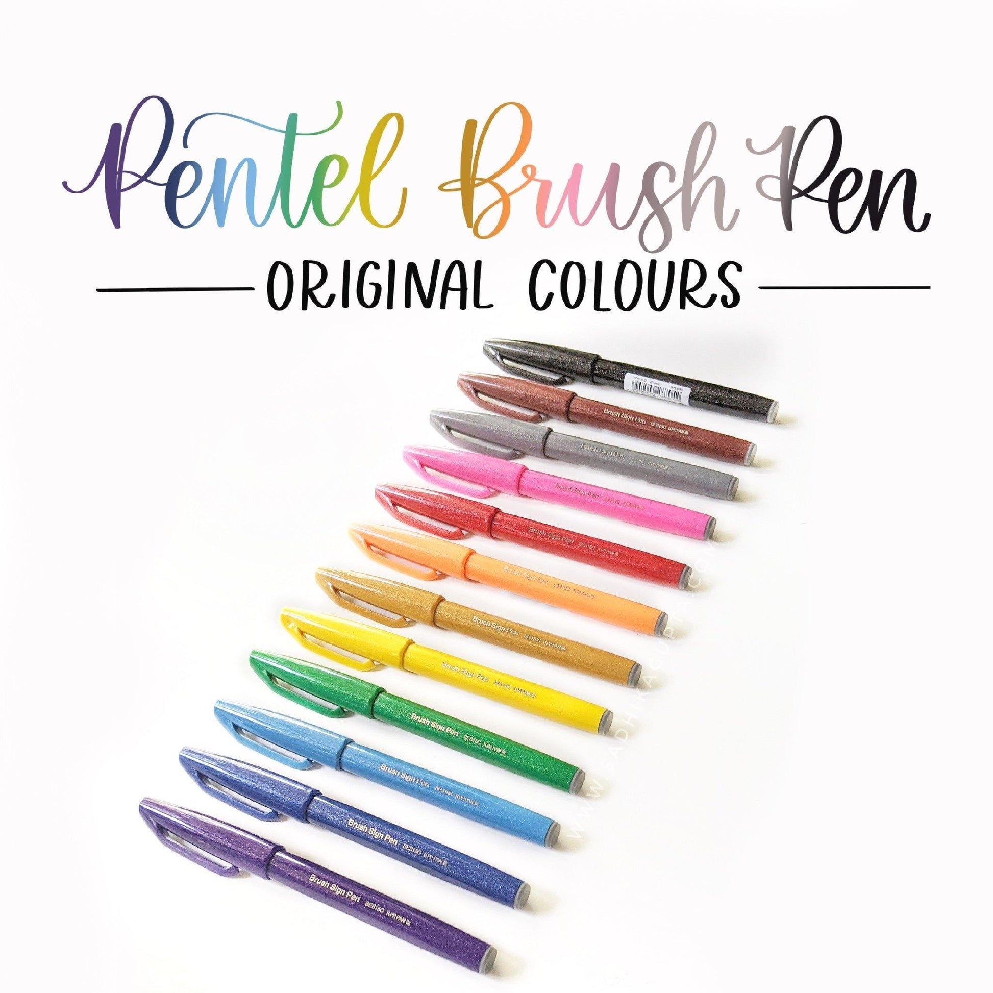 Pentel Original Set of 12 Brush Pens – Delhi Doodler