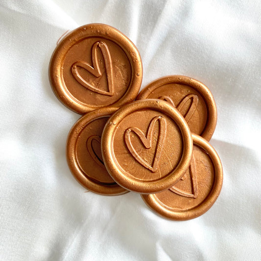 Heart Wax Seal- set of 5