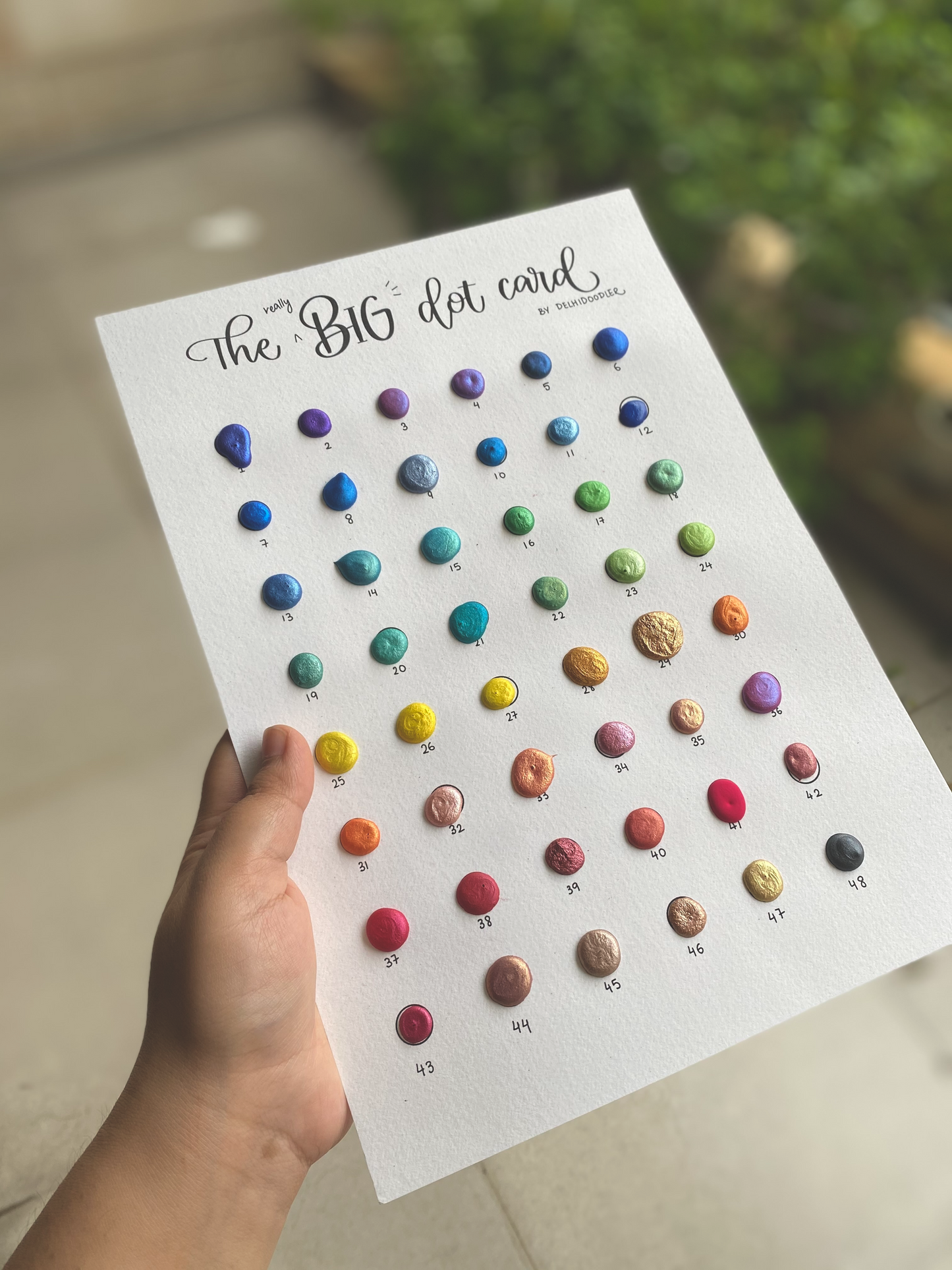 The (really) big dot card- 48 handmade watercolors