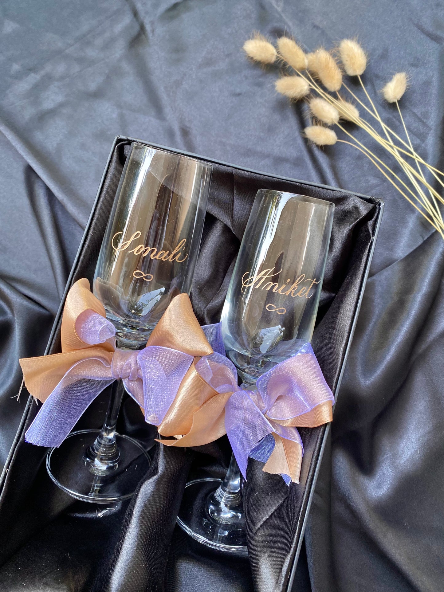 Engraved Champagne/ Wine Glasses